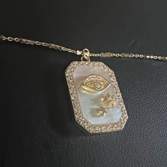 NWT Gold Over Silver Eye Necklace - Picture 6 of 8